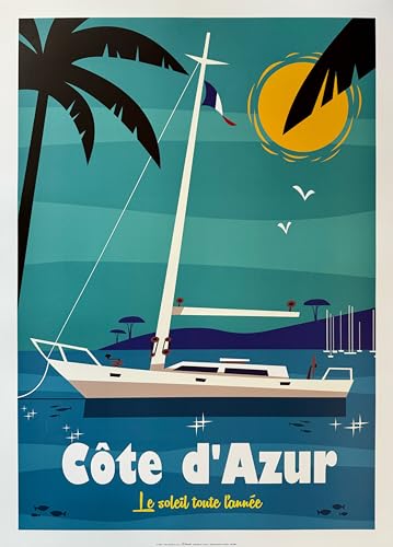 Côte d'Azur Gary Godel poster voilier créez une ambiance vacances dans votre bureau