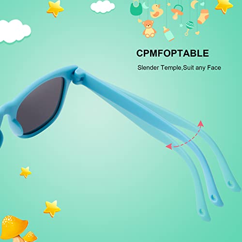 ADE WU Baby Sunglasses with Strap, Polarized Square Sun Glasses for Infant Baby Girl Boys Toddler Age 0-4 Years4
