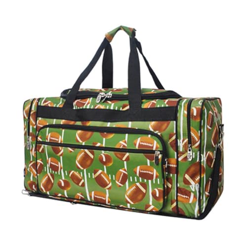 NGIL Canvas 23" inch Duffle Bag (Football Print-Black)