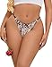 ohyeah G-String Thongs for Women Sexy Adjustable String Micro Thong Bikini Panties Leopard Printed Underwear Ladies Low Rise Cheeky Underwear Panties Sexy Underpants Fits L
