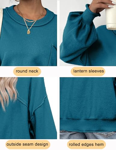 Image of Zeagoo Sweaters for Women 2025 Trendy Fall Fashion Oversized Lantern Long Sleeve Knitted Pullover Tops Outfits