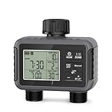 Gartenbewässerungstimer, Zwei-Wege-intelligentes automatisches Bewässerungssystem, für den Außenbereich, Rasen, zeitgesteuerte Bewässerungssteuerung, 1,5 V AA