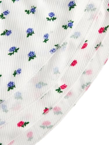 Image of MakeMeChic Women's Pajama Bottoms Floral Print Tie Front Micro Short Side Slit Summer Lounge Shorts