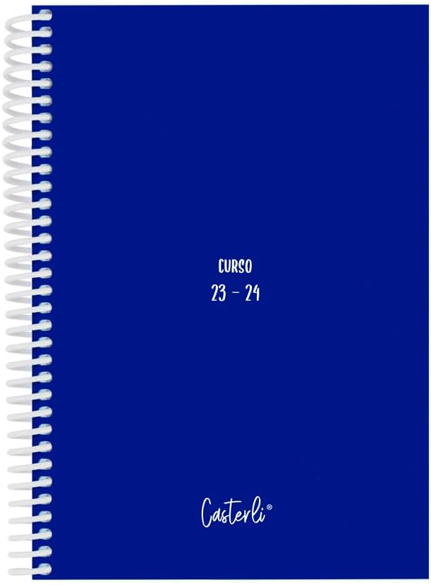 2023-24 School Planner BRILLI Collection Holographic Cover Day Page 136 Flexible Spiral A5 Size (160 X 210) for School, High School or College - (BRILLI BLUE)