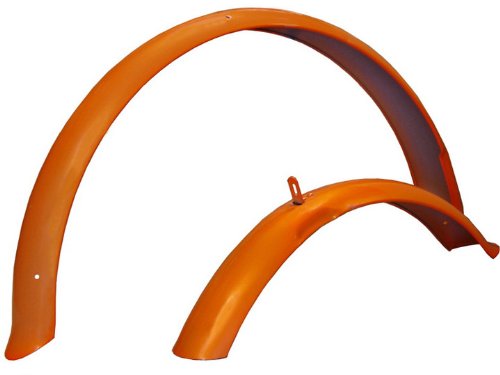Firmstrong Beach Cruiser Bicycle Fender Set, Front/Rear, Orange, 26