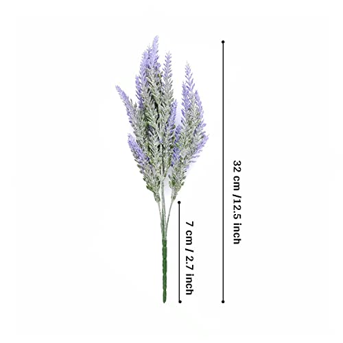 TIED RIBBONS Set of 4 Artificial Lavender Flowers Plant (Lavender,32 Cm) for Vase Pot Home Décor Items for Living Room Balcony Kitchen Bedroom Office Decoration (Pot Not Included) - Polyester