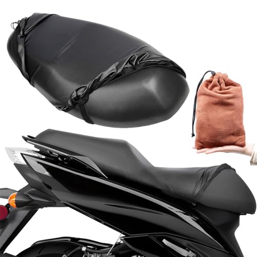 Norhogo Wasserdichter Universal Roller Sitzbezug, Kratzfest mit Sonne und Regenschutz, für Motorrad und Motorroller, Schwarz, L