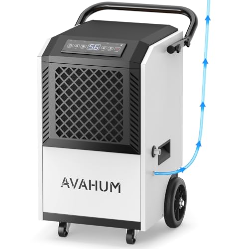 Image of 5-Year Limited Warranty 160 Pint Commercial Dehumidifier with Pump, Industrial Dehumidifier for Basement & Warehouse,7500 Sq.Ft Large Dehumidifier with Drain Hose 24H Timer, Auto Restart Defrost