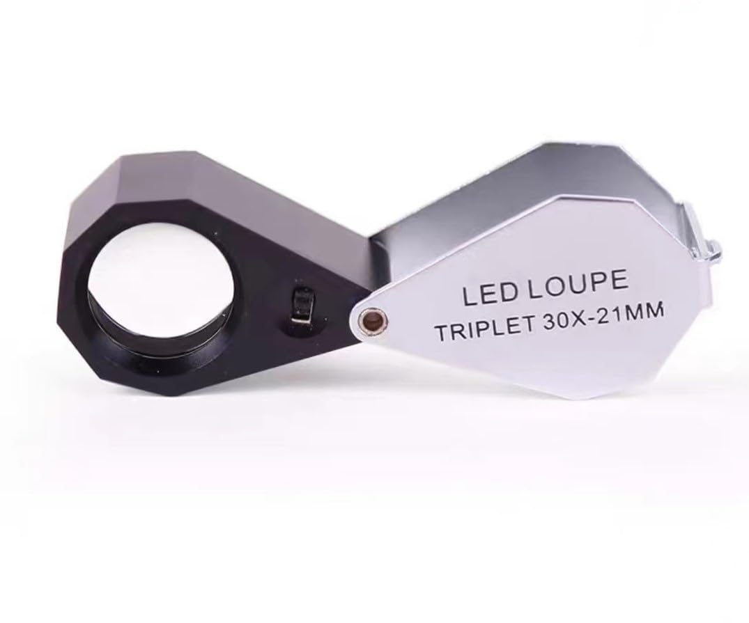 Jewellers loupe,Monocle,10X,20X,30X Jewelers Loupe, Foldable Jewelers Eye Loupe, Watches Hobbies Antiques Gems, Coins, Stamps(30X)