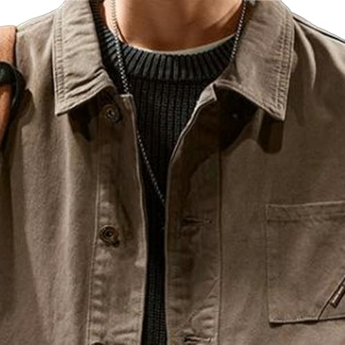 Chaqueta vaquera clásica para hombre color marrón miniatura 2