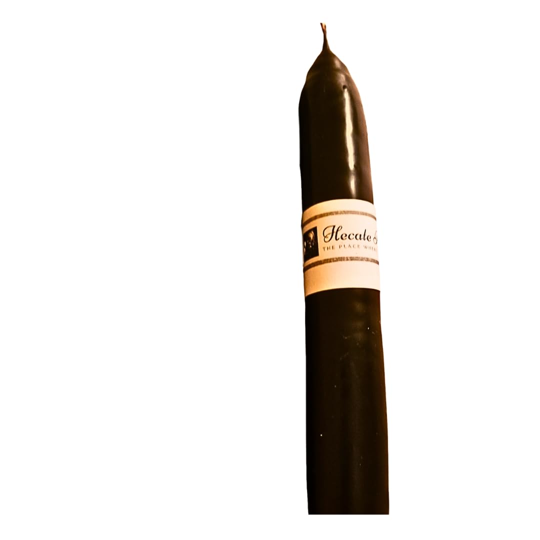 Hecate Rising Handmade Hecate Black Taper Ritual Witch Candle - Hekate Devotion Black Candle
