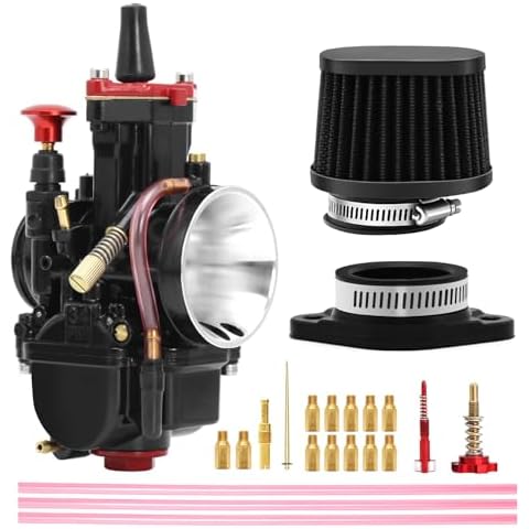 PWK Carburetor Kit 26mm Racing Carb Universal for 75cc to 125cc 2T 4T Carburetor with Air Filter Intake Manifold Boot Main Jets Motorcycle Scooters Dirt Bike Motocross ATV Quad Enduro Off Road (26mm) Cover