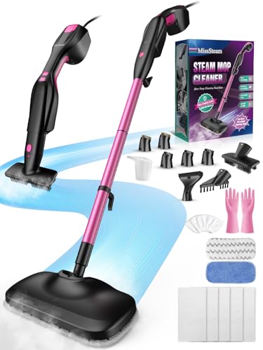 HomeNova 18-in-1 Steam Mop, 1000W Fast 20s Heat-Up, 250ml Tank Steam Cleaner, 2-in-1 Detachable Upright Floor Mop, 5m Power Cord for Tiles, Hardwood Floors, Carpets, Windows, Grout & Home