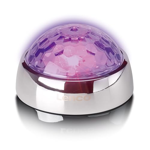 Lenco TTA-080SI - Schallplattengewicht - Auflagegewicht - Plattenspieler stabilisator mit RGB-Lichteffekten - 250g - mit Diskokugeleffekt - Silber