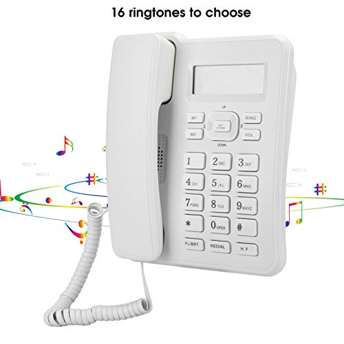 Teléfono fijo con cable, 16 tonos y alarma blanco miniatura 4