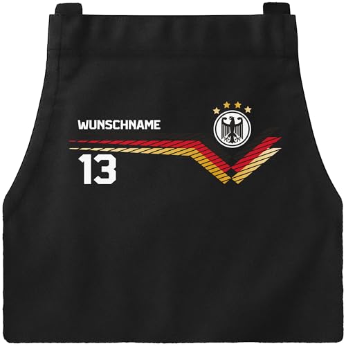 MoonWorks® Grillschürze Herren Fussball WM 2026 Motiv Personalisiert Aufdruck Weltmeisterschaft Fan Artikel Schwarz Herren