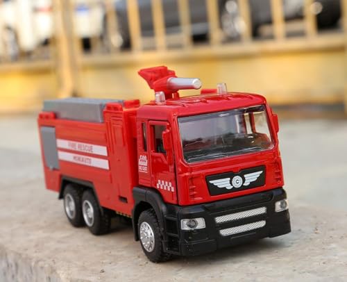 Image of Micro Fire Truck Toy with Light & Sound | Mini Rescue Vehicle for Kids Boys Age 3-7 Years | Red Fire Engine Play Toy for Birthday Gift, Pretend Play & Emergency Vehicle Collection