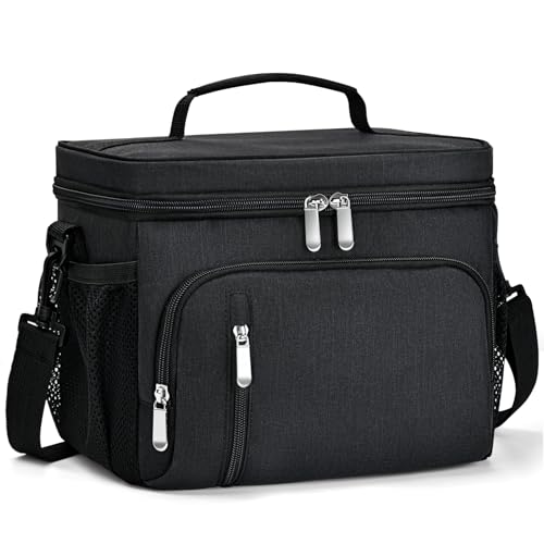 MIAOJIE Insulated Lunch Bag for Men & Women, 9L Leakproof Lunch Box Soft Cooler Tote with 5 Pockets...