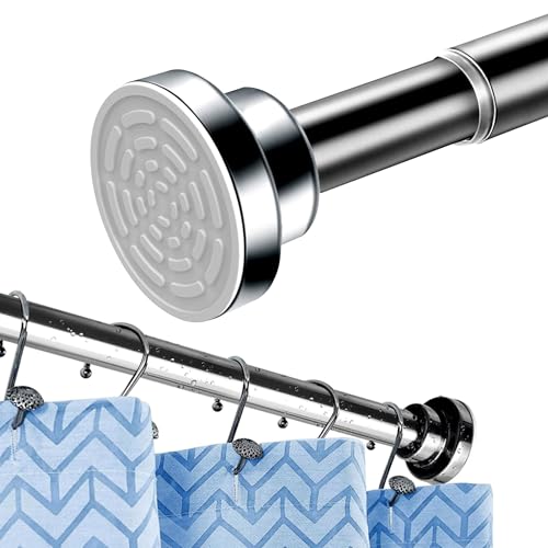 Image of JIALTO 105 Cm To 175 Cm Multifunctional Adjustable Rod | Extendable Shower Curtain Tension Rod Non-Drilling for Wall Anti-Skid Spring Pull | Door Curtain & Bathroom Pipe Rods (SILVER PACK Of - 2)