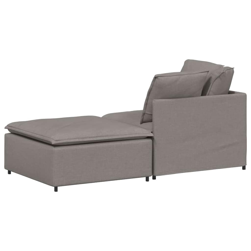 Sofá modular con reposapiés y cojín de tela topo, 200 x 100 x 64 cm, marco de metal, elemento de montaje para salón, sofá esquinero versátil con esquina tapizada y otomana
