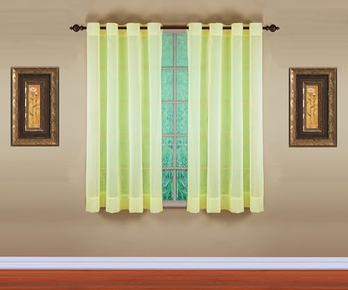 Image of Today's Curtain, Emelia Grommet Sheer Panel 63 inch Yellow, 59 inch W x 63 inch L