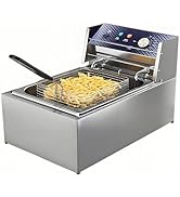 kilogorge 電気フライヤー 4.5L フライヤー 家庭用 卓上フライヤー ステンレス鋼 80℃-200℃温度調節 1500W 大容量 洗浄簡単 省エネ 家庭および業務用 ポテトフライ/天...