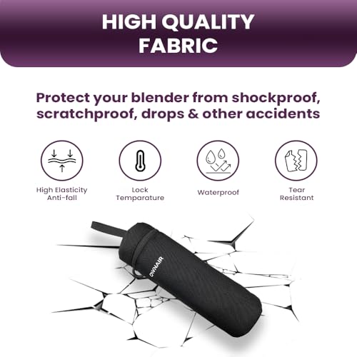 Image of OWNAIR Insulated Sleeve Portable Blender Bag | Durable | Sleek | Functional | for OWNAIR Blender | Blender Not Included | Black