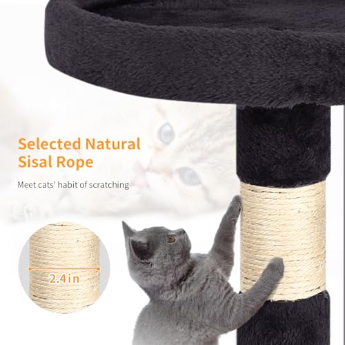 Image of BestPet | 36 inch Cat Tree Tower | Dark Gray | Sturdy Multi-Level Cat Tree