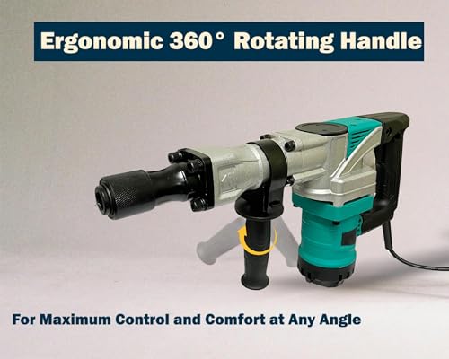 Image of Inditrust Dumdaar 1500W Electric Demolition Hammer, (Green) 7kg, 360 Rotating Handle, Anti-Vibration Control, 2900 RPM