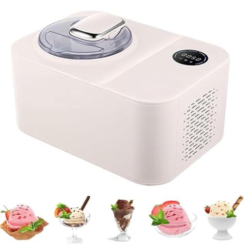 YOIUTRGDK Sorbetière Automatique avec compresseur, Machine à Glace Maison en Acier Inoxydable de Grande capacité de 1,2 L, for yaourts, Glaces et sorbets for Enfants