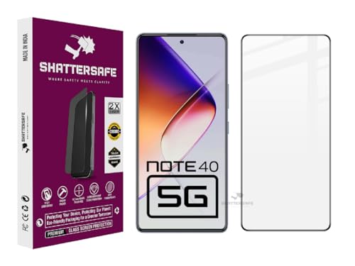 Image of Shattersafe Oleophobic Tempered Glass Screen Protector Compatible For Infinix Note 40 5G [Pack of 1]. Edge To Edge Full Screen Protection With Easy Installation Kit & Case Friendly Fit.
