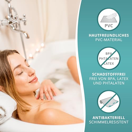 Engelbach® Badewannenmatte rutschfest Inkl. 2 Haken zum Trocknen 88x40cm - Antirutschmatte Badewanne 100% BPA-Frei - Badewanneneinlage schimmelresistent & maschinenwaschbar