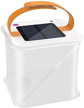Adiding Solar Inflatable Lanterns, Survival Emergency Light Waterproof Outdoor Light with Adjustable Strap Great for Camping Hiking Lantern Tent Clear PVC