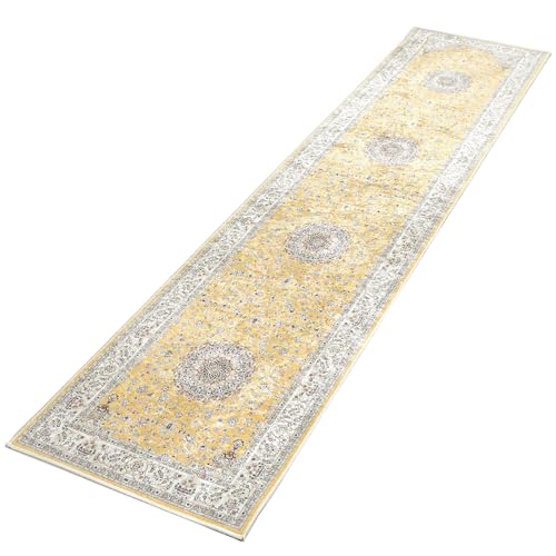 グラムスタイル ペルシャ風 キッチンマット ロングマット 50x240cm 洗える 滑り止め付 床暖房対応 ゴールドのサムネイル