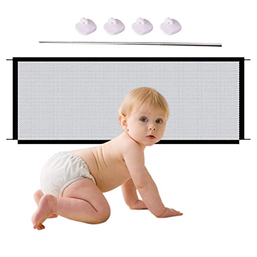 derimkcoa Cancelletto Estensibile per Scale,0-140 cm,Porta Retrattile e Cancelletto per Bambini e Animali Domestici,Adatto per Scale,Corridoi, Uso