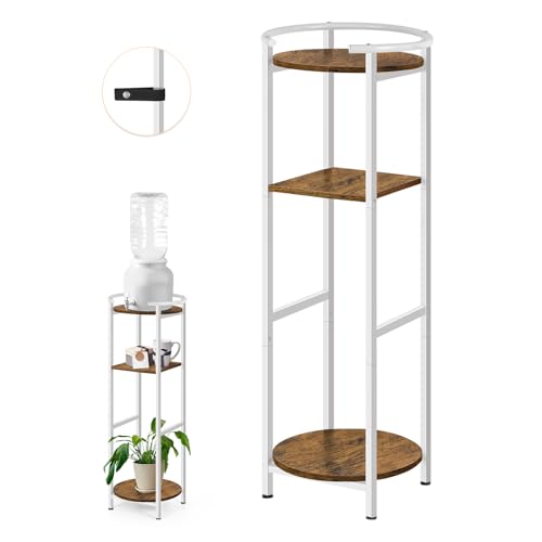 ETELI Water Dispenser Stand 3 Tier Freestanding Water Stand Ceramic Crocks Water Dispenser Storage Drink Dispenser Stand Water Jug for 1-5 Gallon Water Bottle Dispenser Copper Crocks Plant White