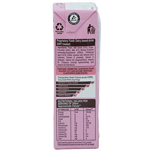Image of Hershey's Milk Shake Strawberry ,200ml (Pack of 3)