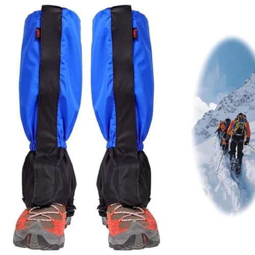 Cubierta de Polainas Impermeable,Transpirables Polainas Nieve,Polainas Impermeable de Senderismo,Polainas Impermeable Ajustables,Polainas Montaña,Azul Polainas para Montaña Trekking Esquí Escalada