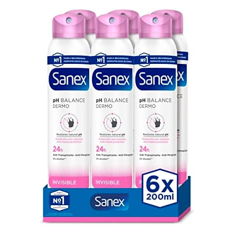 Sanex Dermo Invisible, Spray 24h, Pack 6 Uds x 200 ml Cover