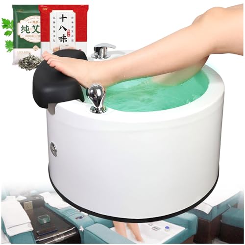 Baño de hidromasaje para pies, bañera de acrílico para pedicura con calor y masaje, lámpara LED colorida y 60 bolsitas para baño de pies, para tratamiento en spa casero miniatura 1