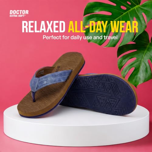 Image of DOCTOR EXTRA SOFT Men's Comfortable Tpr Slippers With Cushion Footbed For Adult|Orthopedic & Light Weight|Stylish & Anti-Skid|Waterproof Everyday Casual Durable Dr. Home Flip Flops Gents & Boys D-37