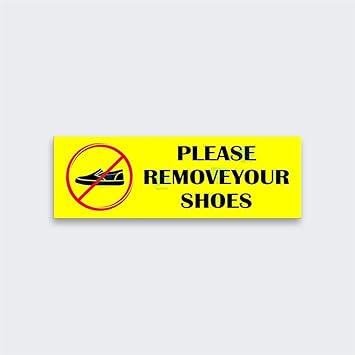 BIRD'S MIND Please Remove Your Shoes Sign Board Office Bank Hospital Shop Waterproof Remove Your Footwear Outside Signage Boards L x H 30 cm x 10 cm
