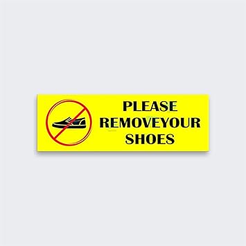 BIRD'S MIND Please Remove Your Shoes Sign Board Office Bank Hospital Shop Waterproof Remove Your Footwear Outside Signage Boards L x H 30 cm x 10 cm