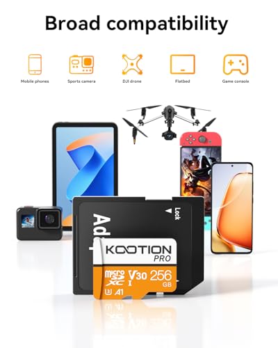 KOOTION 256GB Micro SD Card 3Pack,TF Card Micro SDXC Memory Card V30 A1 App Performance High Speed microSD Card, U3, V30, A1 - Image 6