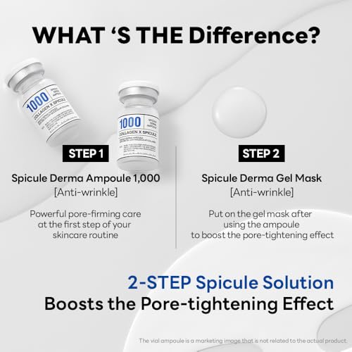 Image of Mediheal Collagen Spicule 1000ppm Intensive Serum - Micro Needle Serum for Pore Care, Soothing & Skin Texture Improvement, 2-Step,Collagen Spicule Ampoule and Gel Mask Set,Skin Booster,10pcs