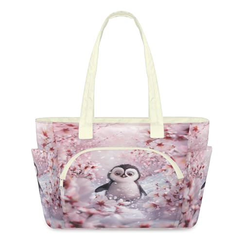 Sac à main léger matelassé pingouin grand format avec fermeture éclair pour femme