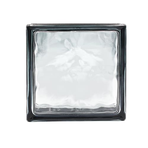 Bloque de vidrio Reflejos Ondulado color Negro | cm 19x19x8 | Unidad de venta 1 caja de 6 pzas | Euro/pza. 5,50