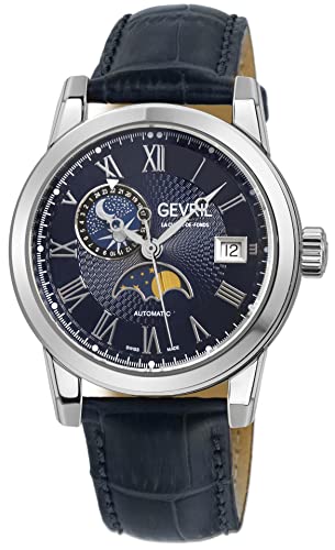 Gevril Men's Madison Swiss Automatic Date and Moon Phase Watch, 316L Stainless Steel Bracelet2