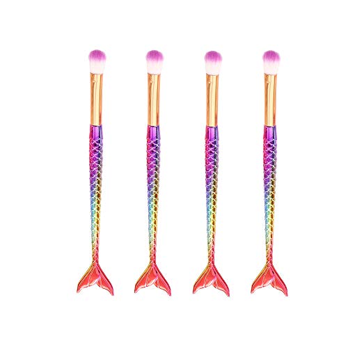 Cheeroyal pincel de sombra de ojos, colorido pincel de maquillaje de sombra de ojos de cola de pez, pincel de belleza pincel de maquillaje de cola de pez sombra de ojos corrector de rubor (4 piezas)