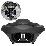 HECASA Batwing Inner & Outer Fairing Compatible with 1998-2013 Harley-Davidson Road Glide CVO EFI FLTRI DIY Motorcycle Headlight Headlamp Fairing Kit Black (Unpainted)